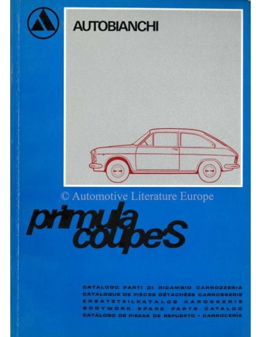 1966 AUTOBIANCHI PRIMULA COUPE S SPARE PARTS CATALOG BODYWORK