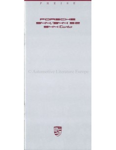1988 PORSCHE 944 PREISLISTE DEUTSCH
