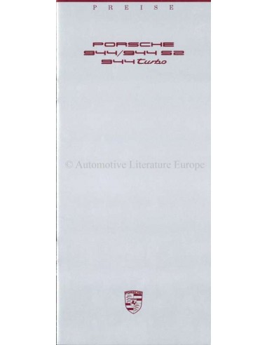 1988 PORSCHE 944 PRICE LIST GERMAN