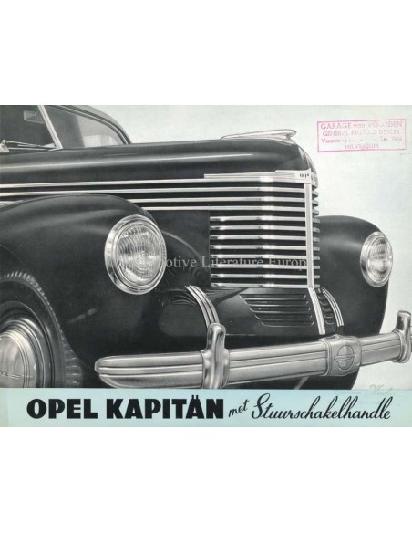 1939 OPEL KAPITÄN BROCHURE DUTCH
