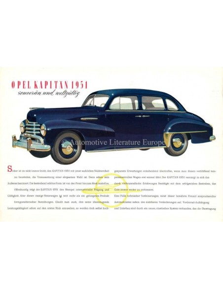 1951 OPEL KAPITÄN BROCHURE DUITS
