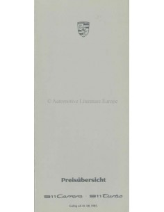1985 PORSCHE 911 PRIJSLIJST DUITS