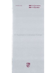 1988 PORSCHE 911 PRICE LIST GERMAN