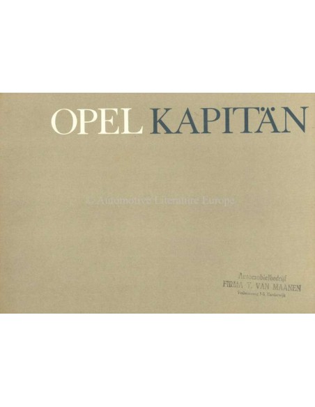 1964 OPEL KAPITÄN BROCHURE DUTCH