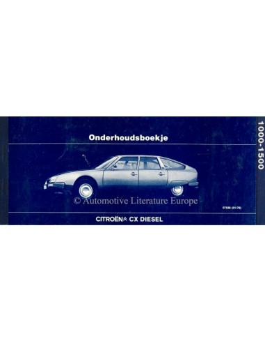 1978 CITROËN CX DIESEL GARANTIE & WARTUNG HANDBUCH NIEDERLÄNDISCH