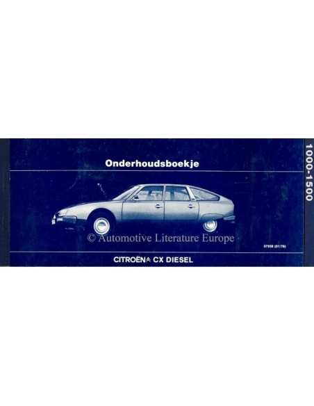 1978 CITROËN CX DIESEL GARANTIE & ONDERHOUDSBOOEKJE NEDERLANDS