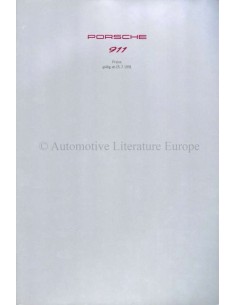 1991 PORSCHE 911 PREISLISTE DEUTSCH
