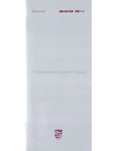 1988 PORSCHE 928 PRICE LIST GERMAN