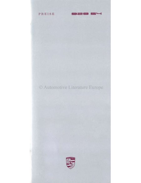 1988 PORSCHE 928 PRIJSLIJST DUITS
