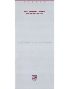 1988 PORSCHE 928 S4 PRICE LIST GERMAN