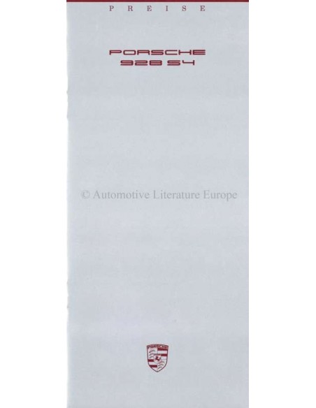 1988 PORSCHE 928 S4 PRIJSLIJST DUITS