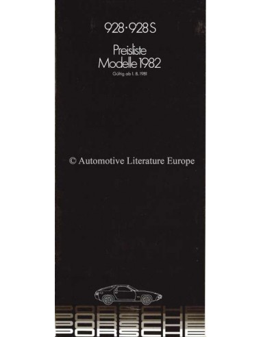 1981 PORSCHE 928 PRIJSLIJST DUITS