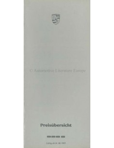 1985 PORSCHE 928 S PRIJSLIJST DUITS