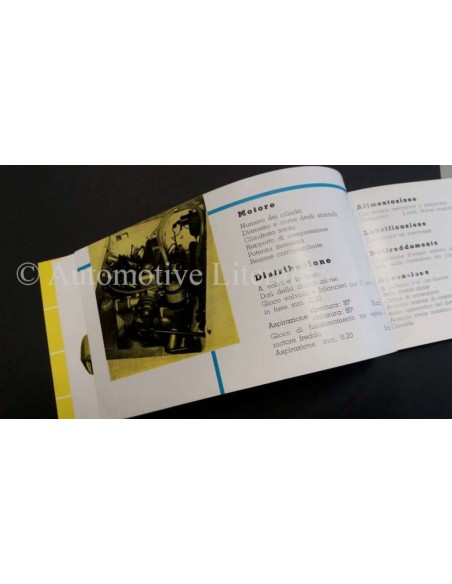 1955 ABARTH SPYDER / BERLINA 1100 ABARTH 207/A / 208/A BROCHURE ITALIAANS