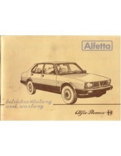 1983 ALFA ROMEO ALFETTA INSTRUCTIEBOEKJE DUITS