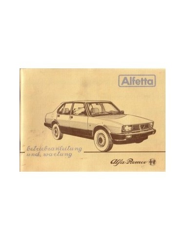 1983 ALFA ROMEO ALFETTA INSTRUCTIEBOEKJE DUITS