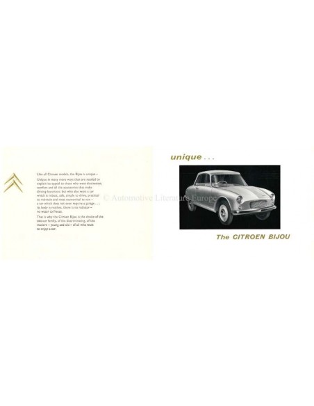 1959 CITROEN BIJOU BROCHURE ENGELS