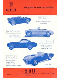 1953 SIATA RANGE DATENBLATT ENGLISCH