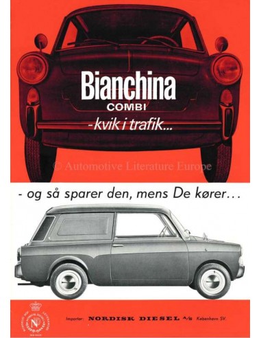 1965 AUTOBIANCHI BIANCHINA COMBI PROSPEKT DÄNISCH