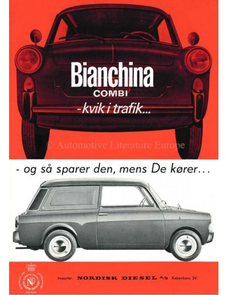 1965 AUTOBIANCHI BIANCHINA COMBI BROCHURE DANISH