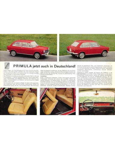1966 AUTOBIANCHI PRIMULA LEAFLET DUITS