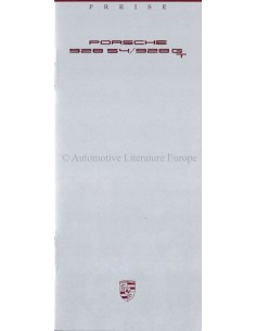 1989 PORSCHE 928 PRICE LIST GERMAN