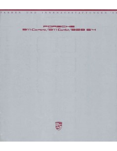 1990 PORSCHE 911 / 928 KLEUREN & INTERIEUR BROCHURE DUITS