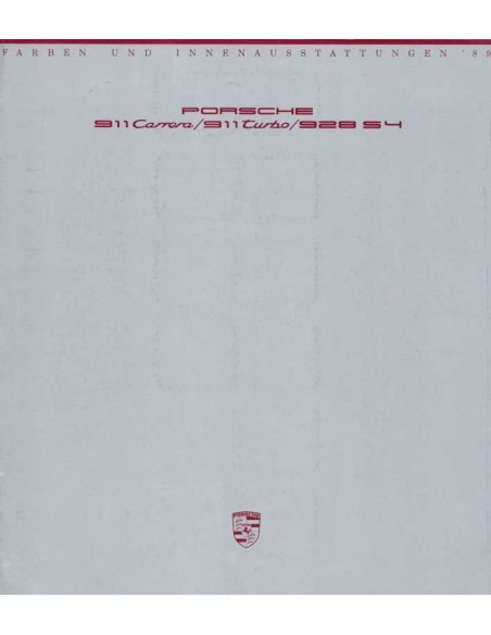 1990 PORSCHE 911 / 928 KLEUREN & INTERIEUR BROCHURE DUITS