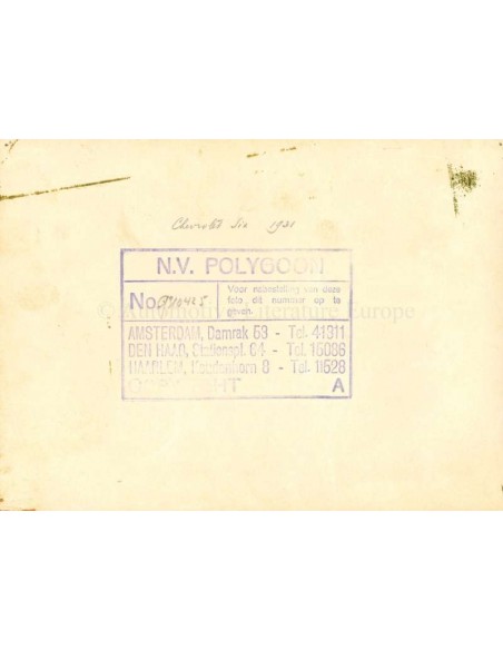 1931 CHEVROLET SIX PRESS PHOTO