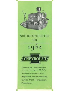 1932 CHEVROLET PROGRAMMA BROCHURE NEDERLANDS