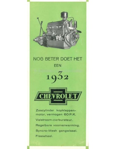 1932 CHEVROLET PROGRAMM PROSPEKT NIEDERLANDISCH