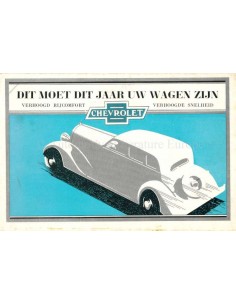 1934 CHEVROLET MASTER PROGRAMMA BROCHURE NEDERLANDS