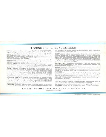 1936 CHEVROLET DE LUXE PROGRAMMA BROCHURE NEDERLANDS