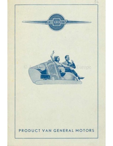 1936 CHEVROLET PRICE LIST DUTCH