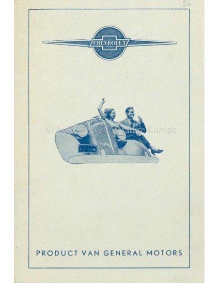 1936 CHEVROLET PREISLISTE NIEDERLANDISCH