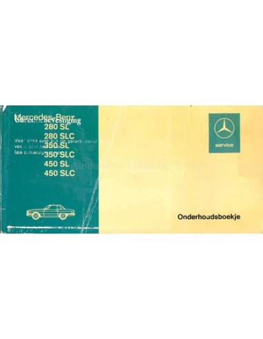 1974 MERCEDES 350 SLC SERVICE & WARTUNG HANDBUCH NIEDERLÄNDISCH
