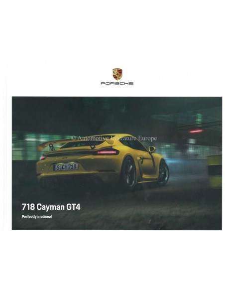 2020 PORSCHE 718 CAYMAN GT4 HARDCOVER BROCHURE ENGLISCH