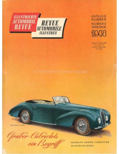 1948 AUTOMOBIL REVUE YEARBOOK GERMAN FRENCH