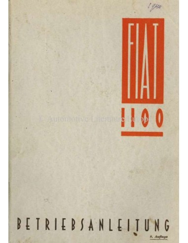 1940 FIAT 1100 INSTRUCTIEBOEKJE DUITS
