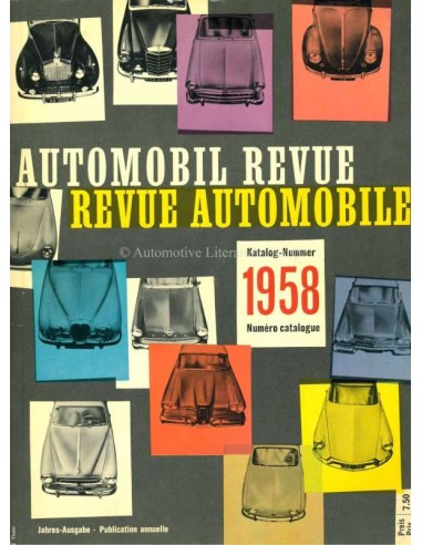 1958 AUTOMOBIL REVUE YEARBOOK GERMAN FRENCH
