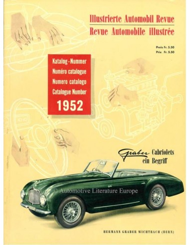 1952 AUTOMOBIL REVUE YEARBOOK GERMAN FRENCH