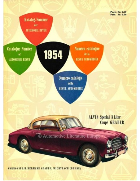 1954 AUTOMOBIL REVUE JAARBOEK DUITS FRANS