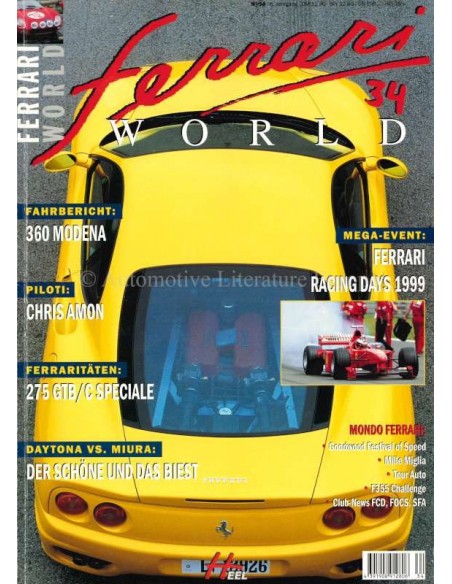 1999 FERRARI WORLD MAGAZINE 34 DUITS