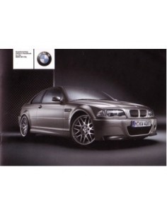 2003 BMW M3 CSL INSTRUCTIEBOEKJE BIJLAGE ENGELS