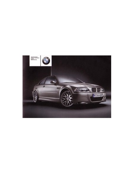 2003 BMW M3 CSL INSTRUCTIEBOEKJE BIJLAGE ENGELS