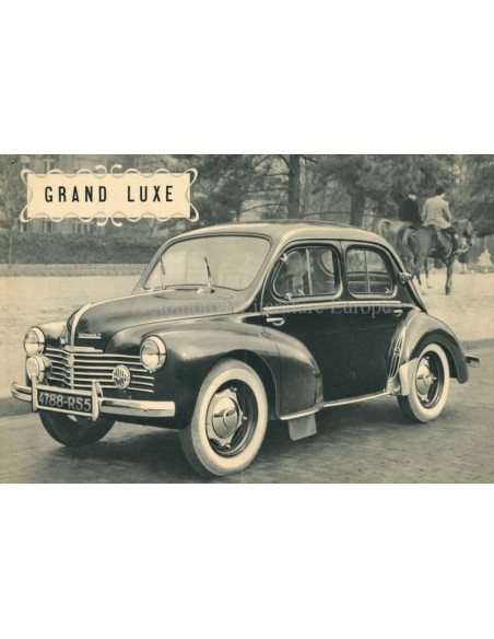 1950 RENAULT 4CV GRAND LUXE BROCHURE FRANS