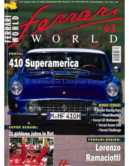 2006 FERRARI WORLD MAGAZINE 63 DUITS