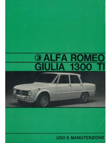 1970 ALFA ROMEO GIULIA 1300 TI INSTRUCTIEBOEKJE ITALIAANS