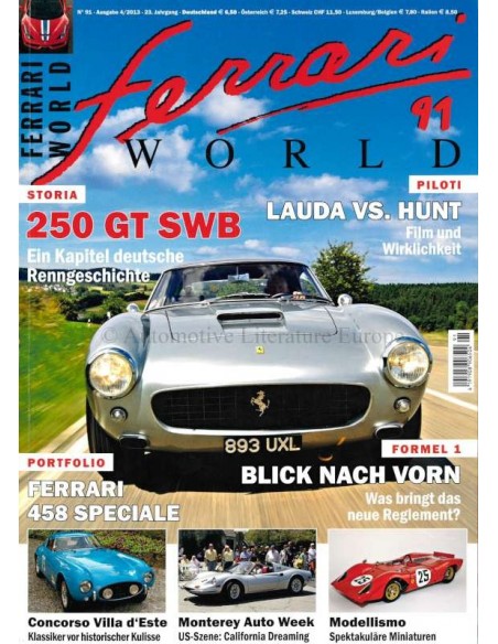 2013 FERRARI WORLD MAGAZINE 91 GERMAN
