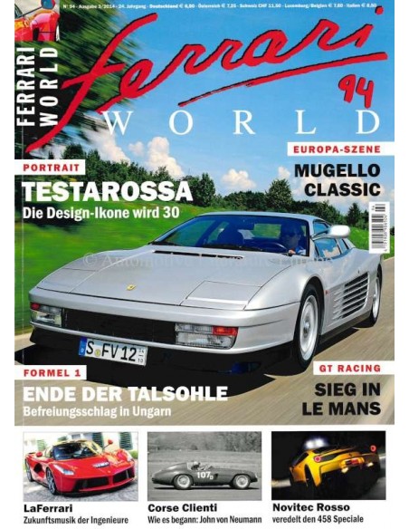2014 FERRARI WORLD MAGAZINE 94 DUITS